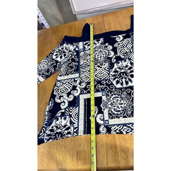 JM Collection Womens Printed Cold Shoulder Top Intrepid Blue Size 2XL NWT P1-231 - Picture 5 of 9